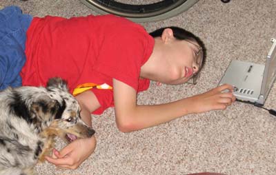 Jon and Photon on carpet