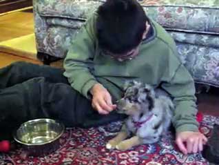 Jon hand-feeding Photon