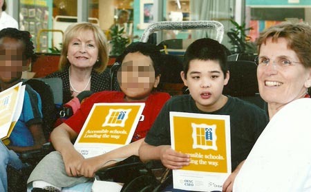 Three kids with politicians