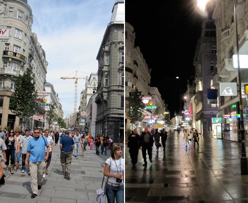 Karntnerstrasse day and night