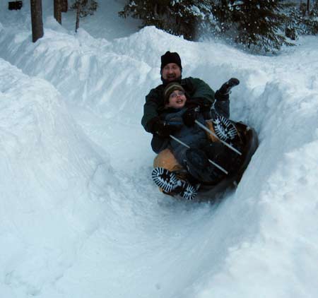 Peter and Jon on the luge