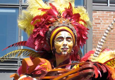 Closeup of woman's intricate makeup