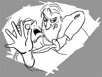 Knife at throat