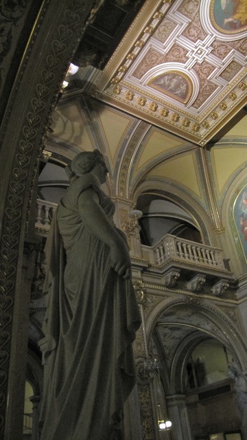 statue and lobby of the opera house