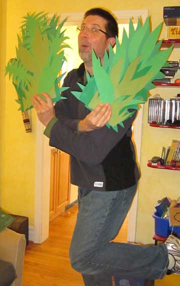 Peter doing fan dance