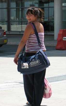 Midori leaving at airport