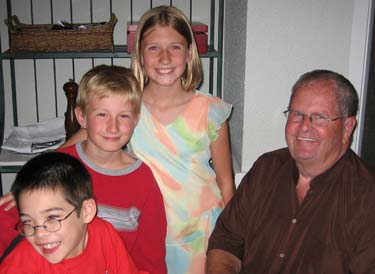 Grandpa with Jon, Austin and Meghan