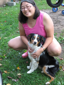 Laura with older dog