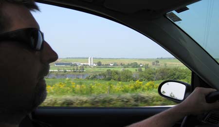 Peter driving near the Batiscan river