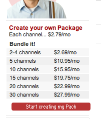clip of ad claiming single extra channels for $2.79
