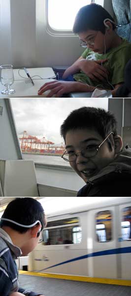 Jon on the plane, seabus and skytrain